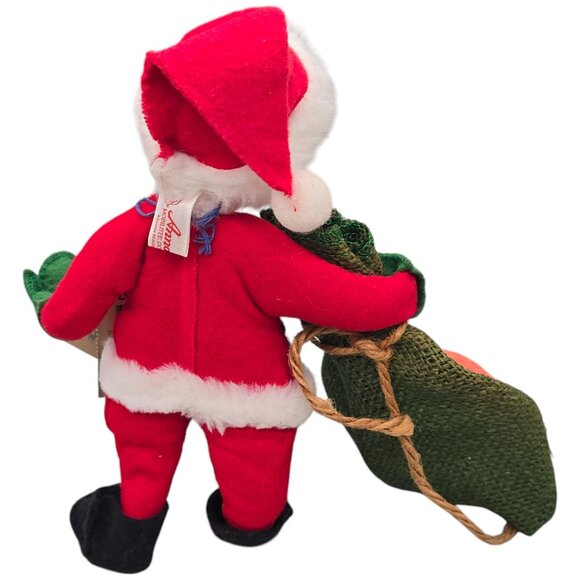 Annalee Dolls 7" Santa Cloth Figure With Gift Bag Sack Vintage 1999 w/ Tags - Picture 5 of 10